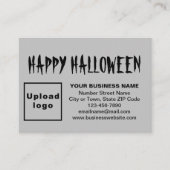 Zakelijke Halloween Groet op Grijze Behuizing Kaar Informatiekaartje (Voorkant)