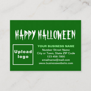 Zakelijke Halloween Groet op Groen Informatiekaartje