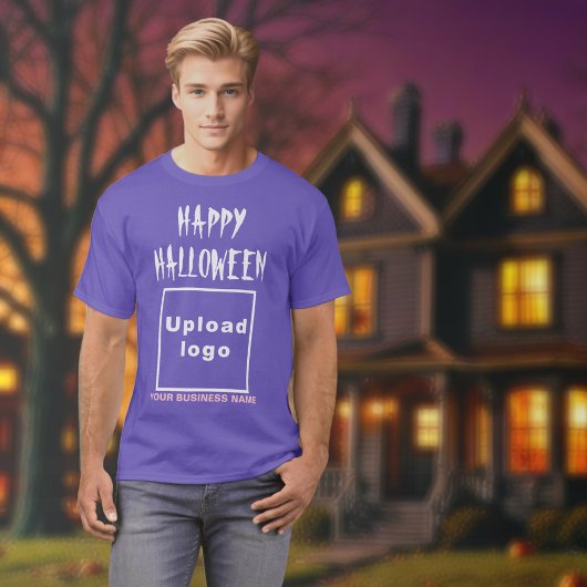 Zakelijke Halloween Groet op Paarse T-Shirt