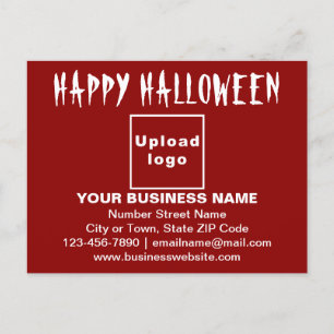 Zakelijke Halloween-groet op rode ansichtkaart Briefkaart