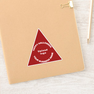 Zakelijke Halloween Groet op Rode Driehoek Vinyl Sticker