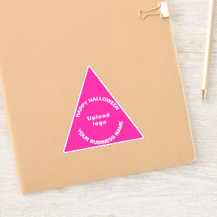 Zakelijke Halloween-groet op roze driehoekige viny Sticker