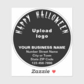 Zakelijke Halloween Groet op Zwart Rond Vinyl Sticker (Vel)