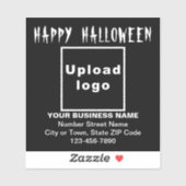 Zakelijke Halloween Groet op Zwart Vierkant Vinyl Sticker (Vel)