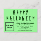 Zakelijke Halloween Kleine Lichte Groene Vlakke Gr Kaart (Voorkant)