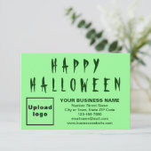 Zakelijke Halloween Kleine Lichte Groene Vlakke Gr Kaart (Staand voorkant)