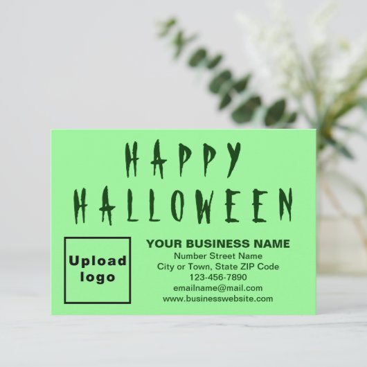 Zakelijke Halloween Kleine Lichte Groene Vlakke Gr Kaart (Staand voorkant)