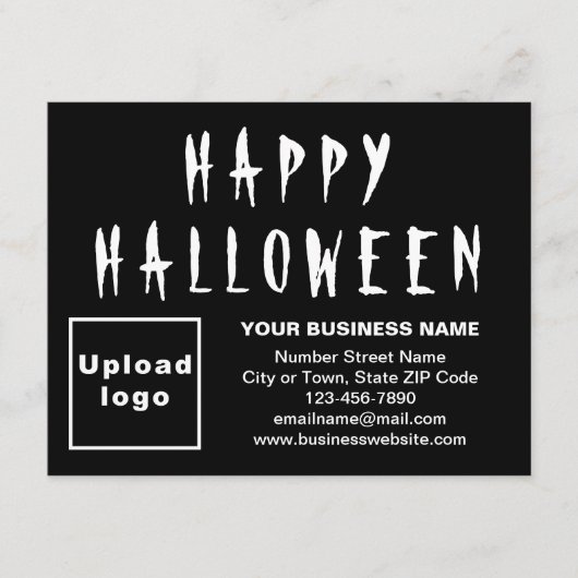 Zakelijke Halloween Kleine Zwarte Platte Vakantie  Feestdagenkaart (Voorkant)
