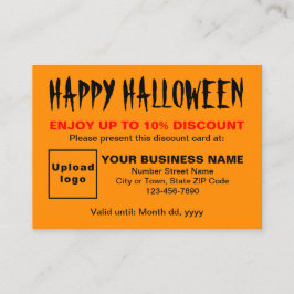 Zakelijke Halloween Oranje kleur korting Kaart