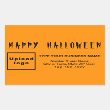 Zakelijke Halloween Oranje Rectangle Sticker