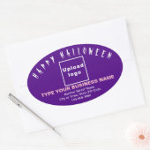 Zakelijke Halloween Paarse ovale Sticker (Envelop)