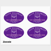 Zakelijke Halloween Paarse ovale Sticker (Vel)