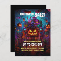 Zakelijke Halloween Party Sale Briefkaart Flyers