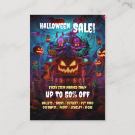 Zakelijke Halloween Party Sale Mini Flyer Kaarten Visitekaartje