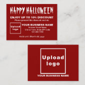 Zakelijke Halloween Rode Korting Kaart (Voorkant / Achterkant)
