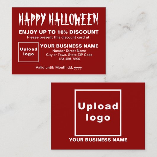 Zakelijke Halloween Rode Korting Kaart (Voorkant / Achterkant)