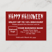 Zakelijke Halloween Rode Korting Kaart (Voorkant)
