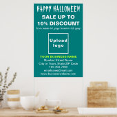 Zakelijke Halloween Sale op Blauwgroen groen Poste Poster (Keuken)