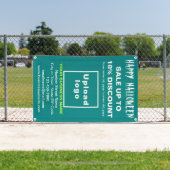 Zakelijke Halloween Sale op Blauwgroen groene bann Spandoek (Insitu)