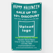 Zakelijke Halloween Sale op Blauwgroen groene bann Spandoek (Verticaal)