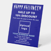 Zakelijke Halloween Sale op Blue Pedestal Sign Reclamebord Met Voetstuk (Voorkant)