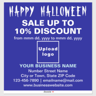 Zakelijke Halloween Sale op Blue Vinyl Sticker