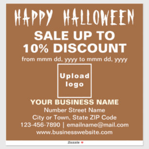 Zakelijke Halloween Sale op Bruine Vinyl Sticker