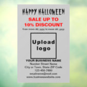 Zakelijke Halloween Sale op Grijs Venster Cling Raamsticker (Vel 3)
