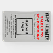 Zakelijke Halloween Sale op Grijze Banner (Horizontaal)