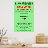 Zakelijke Halloween Sale op licht groen Poster (Keuken)