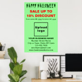 Zakelijke Halloween Sale op licht groen Poster (Thuiskantoor)
