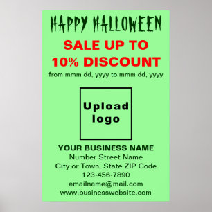 Zakelijke Halloween Sale op licht groen Poster