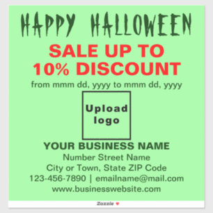 Zakelijke Halloween Sale op licht groen vinyl Sticker