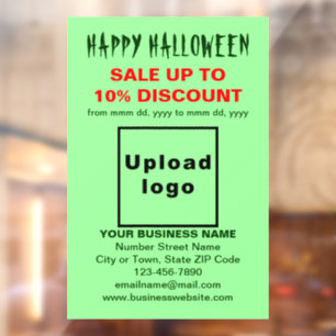 Zakelijke Halloween Sale op Lichtgroen Raamsticker