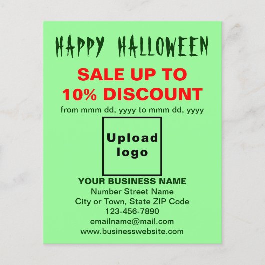 Zakelijke Halloween Sale op Light Green Flyer (Voorkant)