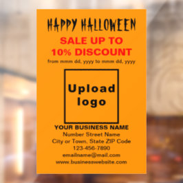 Zakelijke Halloween Sale op Oranje kleur Raamsticker