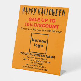 Zakelijke Halloween Sale op Oranje kleur Reclamebord Met Voetstuk