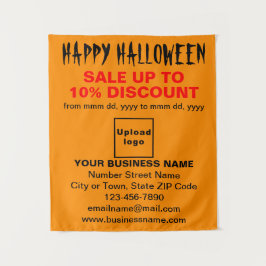 Zakelijke Halloween Sale op Oranje kleur Tapestry Wandkleed
