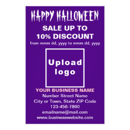 Zakelijke Halloween Sale op Paarse fotopapier Foto Afdruk