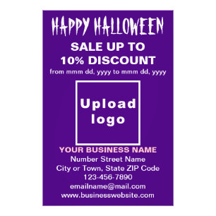 Zakelijke Halloween Sale op Paarse fotopapier Foto Afdruk