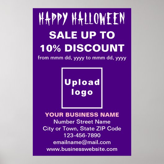 Zakelijke Halloween Sale op Paarse Poster (Voorkant)