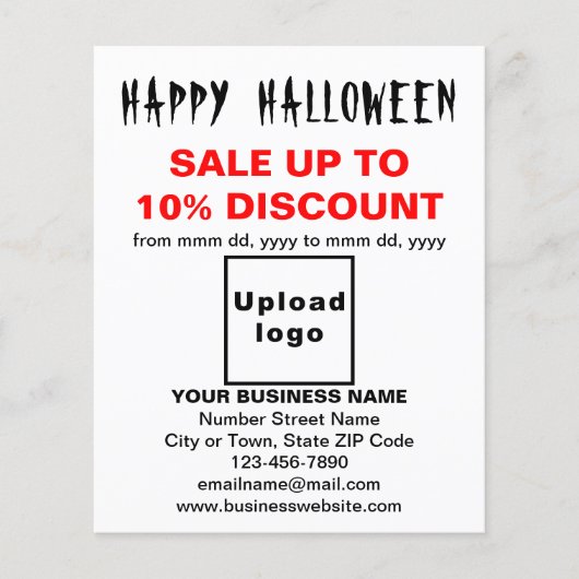Zakelijke Halloween Sale op White Flyer (Voorkant)