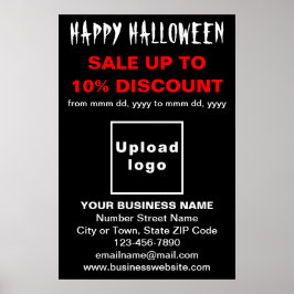 Zakelijke Halloween Sale op zwart Poster