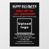 Zakelijke Halloween Sale op Zwart Venster Cling Raamsticker (Vel)