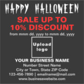 Zakelijke Halloween Sale op zwarte Vinyl Sticker (Voorkant)