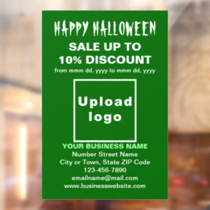 Zakelijke Halloween-uitverkoop op Green Window Cli Raamsticker