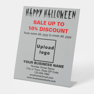 Zakelijke Halloween Uitverkoop op Grijs Voetstuk B Reclamebord Met Voetstuk