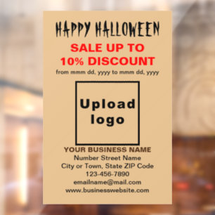 Zakelijke Halloween-uitverkoop op Lichtbruin Raamsticker