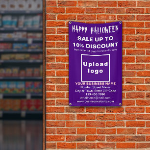 Zakelijke Halloween-uitverkoop op paarse banner