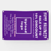 Zakelijke Halloween-uitverkoop op paarse banner (Horizontaal)
